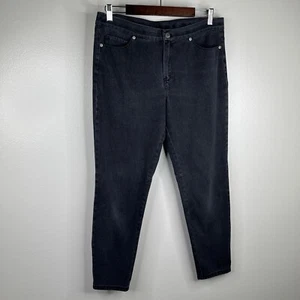 Pantalones de mezclilla Jill para mujer talla 12 negros leggings tiro medio denim corto 5 bolsillos - Imagen 1 de 20