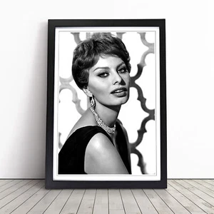 Sophia Loren Wall Art Print Framed Canvas Picture Poster Decor Living Room - Picture 1 of 7