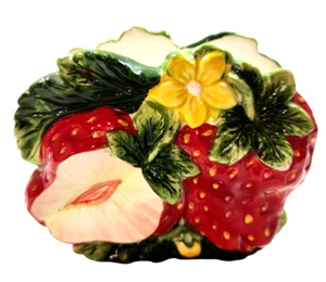 Strawberry 3D Ceramic Fruit Napkin Holder Kitchen Decor Strawberries - Picture 1 of 7