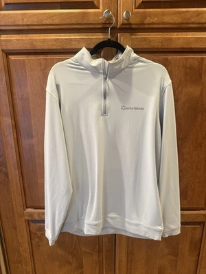 Cuarto de golf TaylorMade cremallera de Peter Millar grande gris claro para hombre Foto 1 de 4