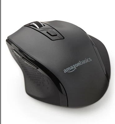 Amazon Basics Ergonomic Wireless Mouse for Laptop, 2.4 Ghz with USB Receiver, Ad - Image 1 of 2