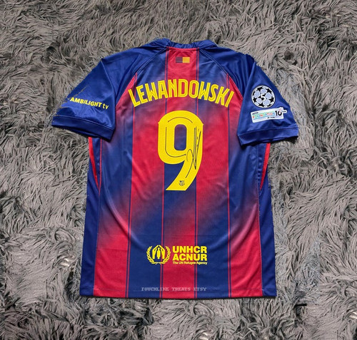 Barcelona 2023/24 Robert Lewandowski #9 Home Soccer Jersey La Liga