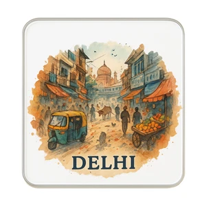 Delhi. Imán de nevera India | Recuerdo de viaje regalo coleccionable - Imagen 1 de 5