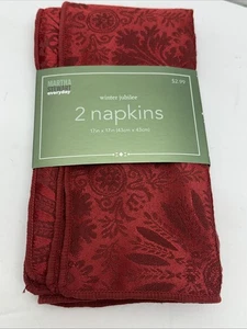 Winter Jubilee Red Martha Stewart 2 Napkins Christmas 2005 KMart NEW! - Picture 1 of 5