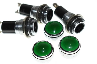 Lote de 3 luces indicadoras Dialco 75W 125V ~ cúpula verde ~ sin bombillas Foto 1 de 4