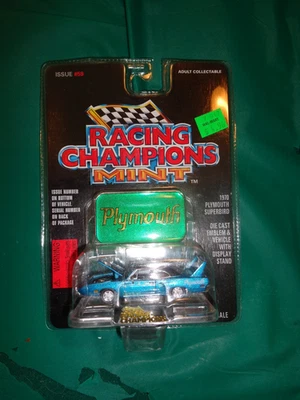 Racing Champions Mint Blue 1970 Plymouth Superbird Issue 59 Die Cast 1:68 - Image 1 of 2
