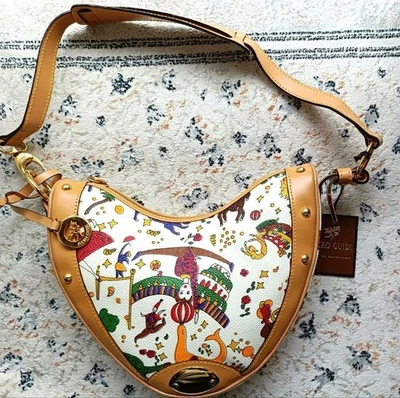 Bolso de Hombro Piero Guidi Circo Mágico Cartera en Blanco NUEVO Foto 1 de 4