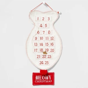 Cat Fish Advent Calendar Felt Red/Ivory Meowy Pet Wondershop Xmas Countdown 2023 - Picture 1 of 2