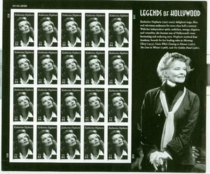 EE. UU. #4461 44¢ Katharine Hepburn, hoja de 20, autoadhesivo, en muy buen estado - Imagen 1 de 1