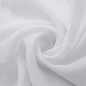 Elegant Sheer White Chiffon Fabric | Solid Color | Perfect for Weddings - Picture 1 of 8