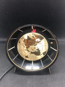 Vtg Brown & Bigelow Remembrance Clock-Turning World Map-Bakelite/MCM/Space Age - Picture 1 of 4