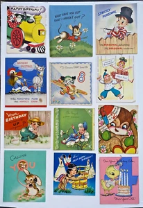 Cute Vintage Children's Happy Birthday Cards (12) - Picture 1 of 1
