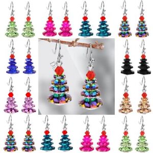 Christmas Tree Crystal Hook Earrings Dangle Drop Women Party Fashion Jewelry