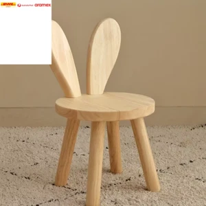 1Pc Creative Small Board Stool, Cute Rabbit Ears Solid Wood Small Stool, Decorat - Picture 1 of 6