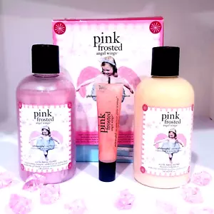 Philosophy PINK FROSTED SHOWER GEL 8OZ -LOTION 8 OZ AND LIP SHINE! ORIGINAL FORM - Picture 1 of 1