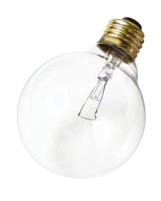 Satco A3647 130V Medium Base 25-Watt G25 Light Bulb, Clear - Image 1 of 4