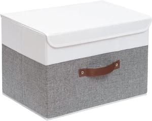 Collapsible Storage Bin Cube Organizer Basket, Fabric Storage Box with Lids, Was - Picture 1 of 12