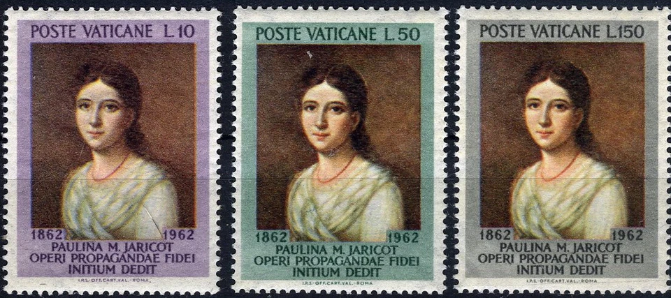 Vatican 1962 Paulina Jaricot Founder Faith Society MNH (SC# 338-340) - Image 1 of 1