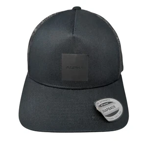 Gorra de camionero Alpha Snapback malla trasera negra talla única ajustable Yupoong - Imagen 1 de 8