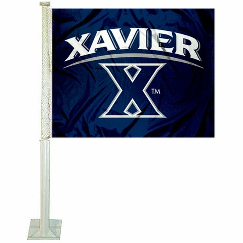 Xavier Musketeers Blue Car Auto Window Flag Cover