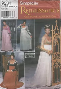Modello di cucito semplicità 9531 abito costume impero rinascimentale taglia 14-20 nuovo - Foto 1 di 12