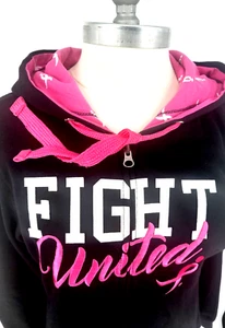 Susan G. Komen Women's Fight United Hoodie Jacket Lg Pink Ribbon Breast Cancer - Picture 1 of 11