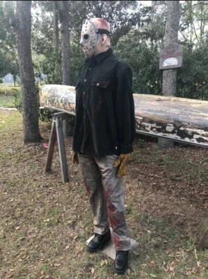 Parte 6 Costume Jason Voorhees 2 pz Personalizzato Dipinto a Mano -Leggere Descrizione - Immagine 1 di 4