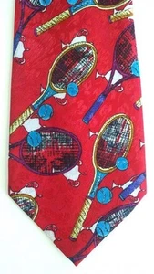 Enigma Men's Tennis Neck Tie Poly Red 3 3/Wide 4" x 56" - Picture 1 of 3