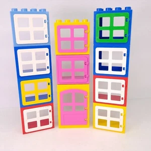 Lego Duplo Lot of 11 - 2x4x3 Flat Front Frame Windows Door 61649 31023 92094 - Picture 1 of 6