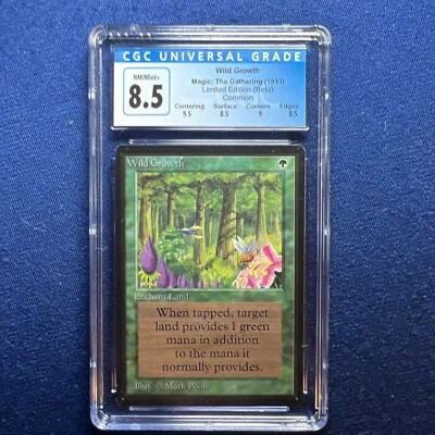 MTG BETA C G Wild Growth CGC 8.5 Quad++ NM/Mint++ (Gem Mint centering) 1993 - Image 1 of 2