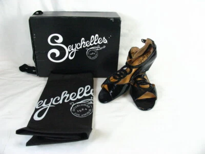 SEYCHELLES Maggie Mujer CUERO Negro Puntera Abierta 1 3/4" Tacones Talla 7.5 Foto 1 de 4