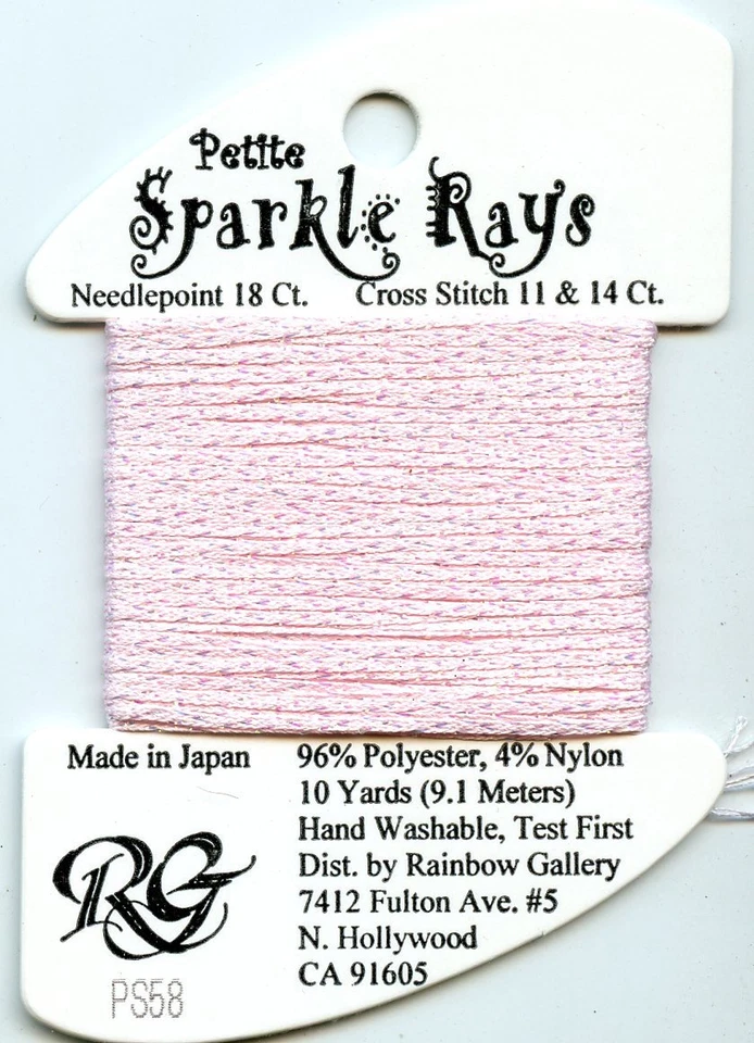 Rainbow Gallery Petite Sparkle Rays PS58 Lite Pink Neon Metallic Glow Ribbon - Image 1 of 1