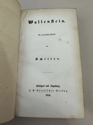 Wallenstein ein Dramatisches Gedicht von Schiller - 1858 German Antique Book - Image 1 of 4