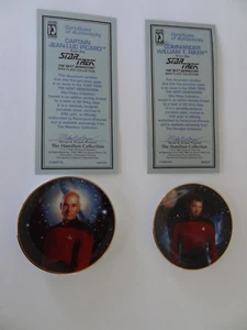 Star Trek  2 Mini plates  CAPTAIN JEAN-LUC PICARD & COMMANDER WILLIAM T. RIKER - Picture 1 of 5