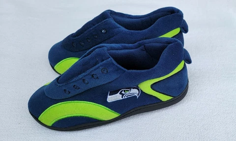 Seattle Seahawks Plush Slippers Sneaker Youth Size 5-6 Cover