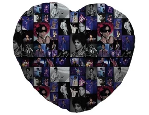 Colour Prince Fan Montage Design Heart Shaped Cushion Valentines Day Gift - Picture 1 of 2