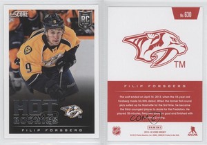 2013-14 Score Hot Rookies Red Back Filip Forsberg #630 Rookie RC