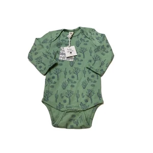 NWT Katie Quinn Balsam Desert Coyote Cactus Green Long Sleeve Bodysuit 12-18M - Picture 1 of 3