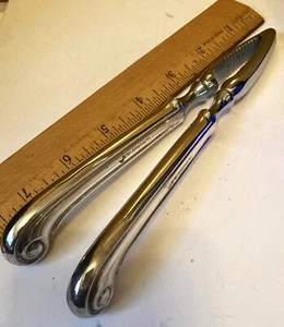 Vtg Sheffield Silver Co Italy Nut Cracker Silver Plated Swirl Handle ART DECO 8" - Picture 1 of 5