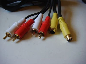 12' Foot S-Video & 2-RCA Audio Cables Combo 4 Pin S-Video & 2 RCA 17351-*6 - Picture 1 of 6