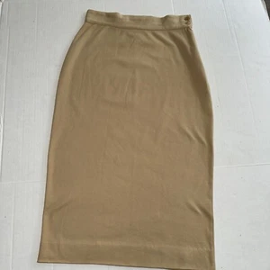 Vintage Calvin Klein Women’s Pencil Skirt Size Medium Color Tan 100% Cotton - Picture 1 of 11