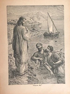 Vtg 1909 "Follow Me" by William James Webb Illustration Book Print Bible Stories - Picture 1 of 7