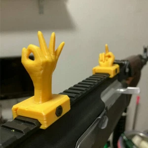 3D Plastic Gesture Sights for 21mm Wide Rail Mount Base Toy Gun Accessories - Picture 1 of 12