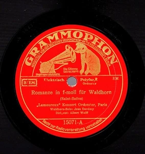 Saint-Saens. Romance/Glazunov. Reverie. Jean Devemy, horn. Grammophon 15071. E++ - Imagen 1 de 4
