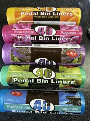 200 PEDAL BIN LINERS SCENTED WITH TIE HANDLES RUBBISH DUSTBIN 20 LITRES - Image 1 of 4