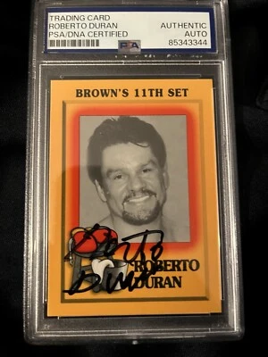 1997 Brown's Boxing Roberto Duran SIGNED AUTOGRAPHED PSA SLABBED HOF BOXER - Image 1 of 3