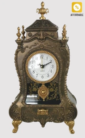 Music Box - Mantel Clock Antique-Style Gold Color For Home Office Decoration Cover