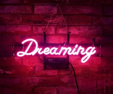 Pink Dreaming Eye-catching Gift Neon Sign Display Real Glass Handmade Neon Light