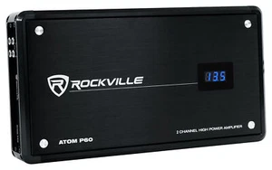 Rockville ATOM P60 4800 Watt Peak/1200w RMS 2 Channel Car/ATV Amplifier w Meter - Picture 1 of 8