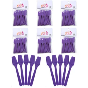 6 Paquetes Pana 2.5" Púrpura Pequeño Plástico Maquillaje Cosmético Mascarilla Facial Espátula Cuchara - Imagen 1 de 5